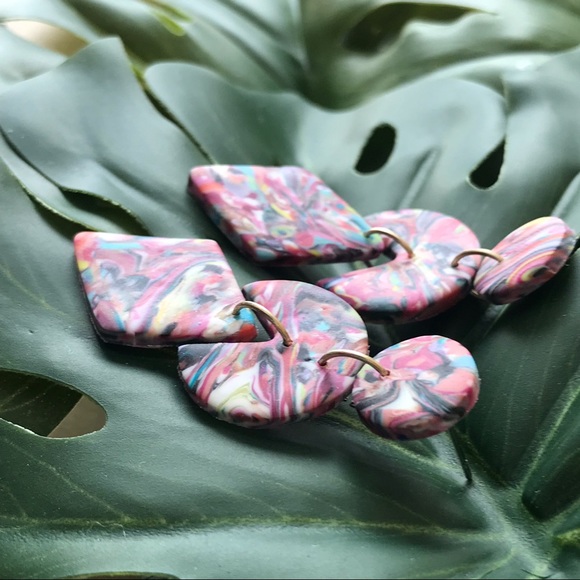 Handmade polymer clay earrings - Picture 3 of 4